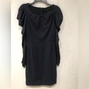 ❄️BCBGMaxAzria Woman’s Dark Navy Leg-of-Mutton Sleeves Top Lined Dress, 4